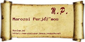 Marozsi Perjámos névjegykártya