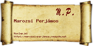 Marozsi Perjámos névjegykártya